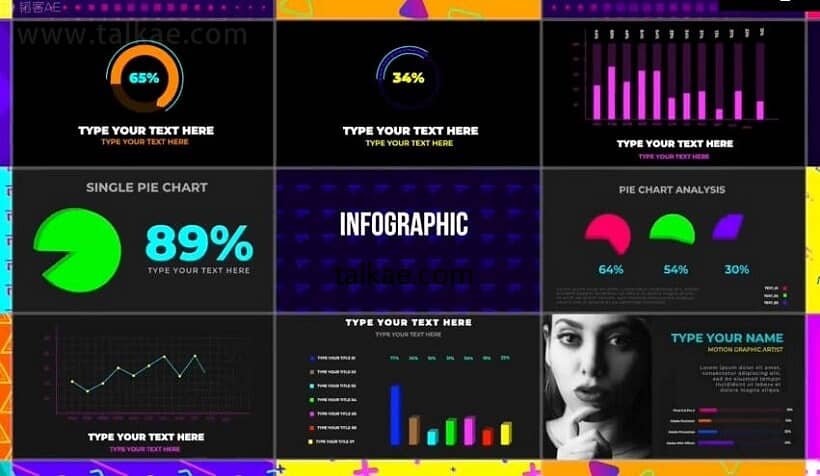 AE模板-Mega Graphics Pack 字幕条标题图形呼出线条边栏排版设计包装