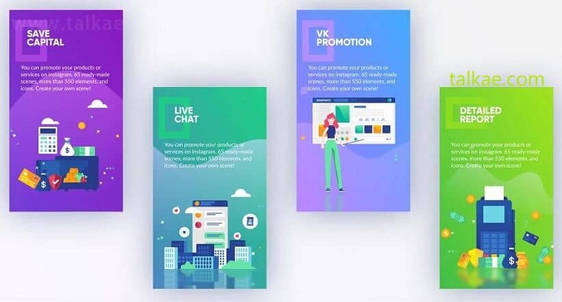 AE模板-Instagram Stories 扁平化手机竖屏网络销售宣传推广MG动画