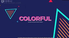 AE模板-Colorful Opener 时尚流行彩色图形栏目包装图文展示片头