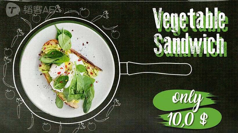 AE模板-Food promo 食品宣传片美食节目包装动画餐饮菜单展示视频