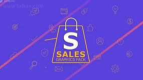 AE模板-Sales Graphics Pack 1000个网络促销文字标签场景图形设计宣传动画