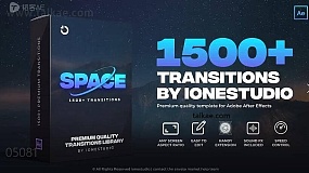 AE脚本-Transitions 1500多扭曲缩放聚焦冲击损坏水墨笔刷模糊转场过渡
