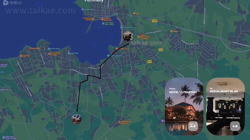 AE模板-Map Route Animations 地图路径地点连线动画