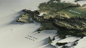 AE模板-Asia Map 3D效果亚洲地图创意定点路径连线动画