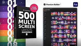 AE扩展-Multi Screen Layouts Pack 500个动态视频多屏布局排版展示