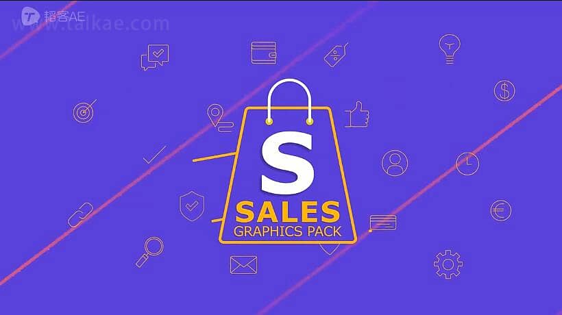 AE扩展-Sales Graphics Pack 1000种网店商城促销降价打折标签文字场景设计图形介绍宣传动画