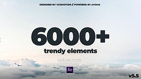 AE扩展/PR预设-Trendy Graphics Pack v5.6 文字标题排版设计背景转场MG图形元素动画包