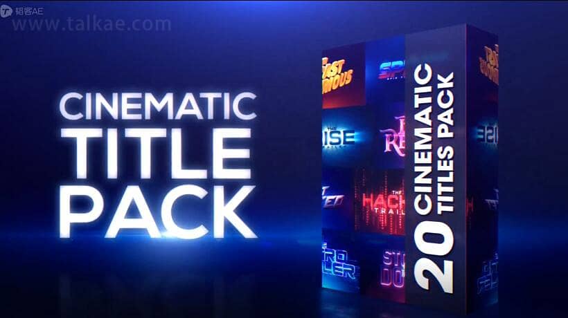 AE模板-Cinematic title pack 20组大气电影文字标题片头字幕动画包
