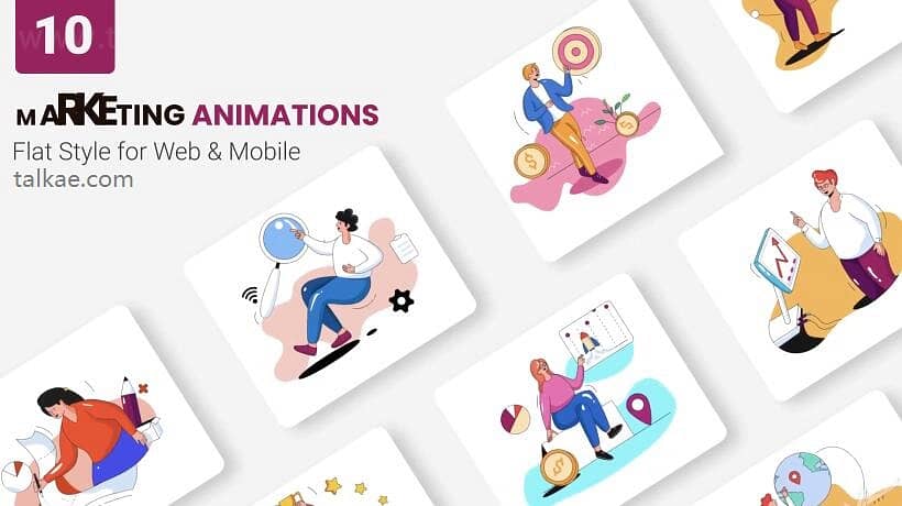 AE模板-Animations Flat Concept 平面概念商业营销卡通动画