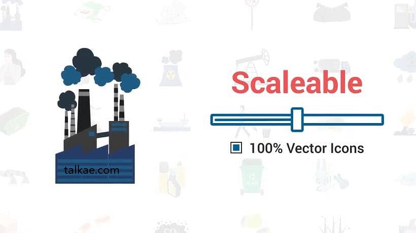 AE模板-Pollution Icons 30个气候变化生态污染类运动图标MG动画