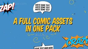 AE模板/PR预设-Comic FX Graphic 卡通动漫文字贴纸语音气泡图形动画包
