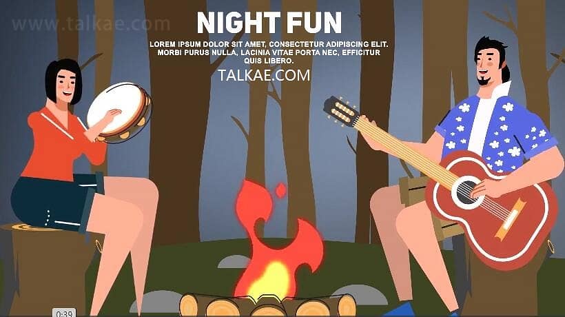 AE模板-Travel Holiday Promotion 卡通人物旅游度假场景MG动画元素包