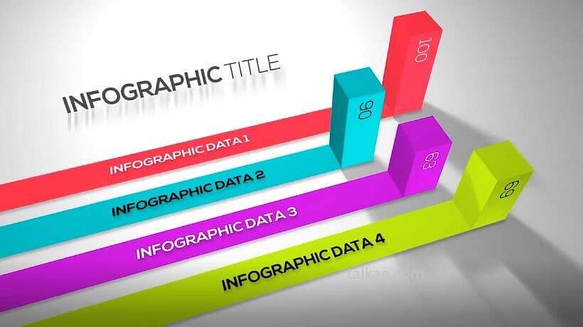 AE模板-Infographics Set 3D 三维信息数据柱状图表动画