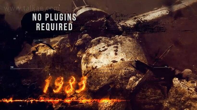 AE模板-The History 水墨遮罩史诗时间轴图文展示宣传片头