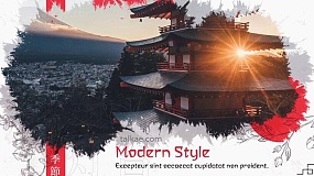 AE模板-Asian Photo Slideshow 中国风水墨晕染图文展示幻灯片