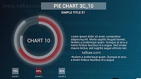 AE模板-Infographics Simple Pie V2 科技感圆环饼状图信息数据图表动画