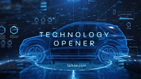 AE模板-Technology Opener 未来科技HUD元素全息科幻三维模型展示片头