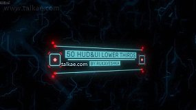 AE模板/PR预设-HUD UI Lower Thirds 50组科技感文字标题字幕条动画