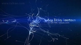 AE模板-Sea Titles 蓝色抽象粒子线条文字标题开场动画