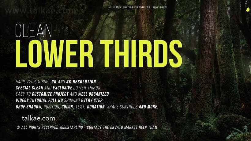 PR模板-Clean Lower Thirds 20组现代简洁字幕条标题动画