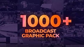 PR模板-Broadcast News 1000种电视新闻广播文字标题排版设计图表展示宣传动画