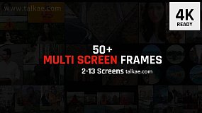 PR模板-Multi Screen Frames Pack 50组动态分屏多画面组合预设
