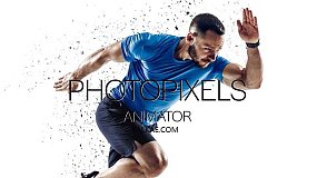 AE模板-PhotoPixels Animator 图像边缘创建破碎颗粒特效工具
