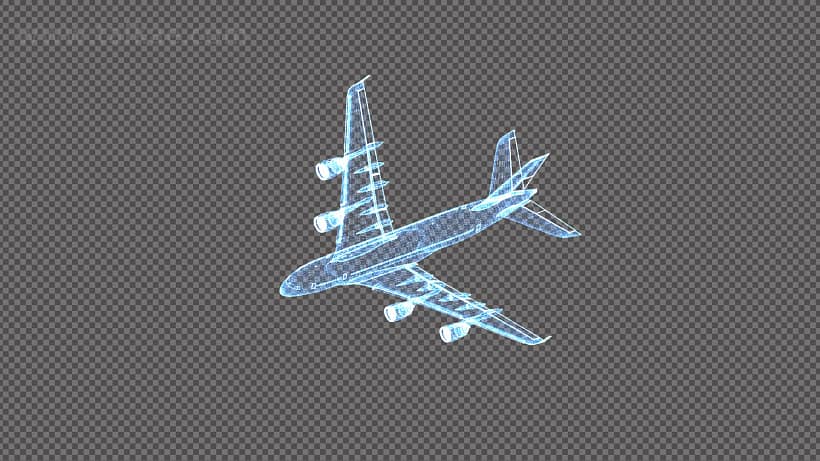 4K全息HUD飞机模型动画