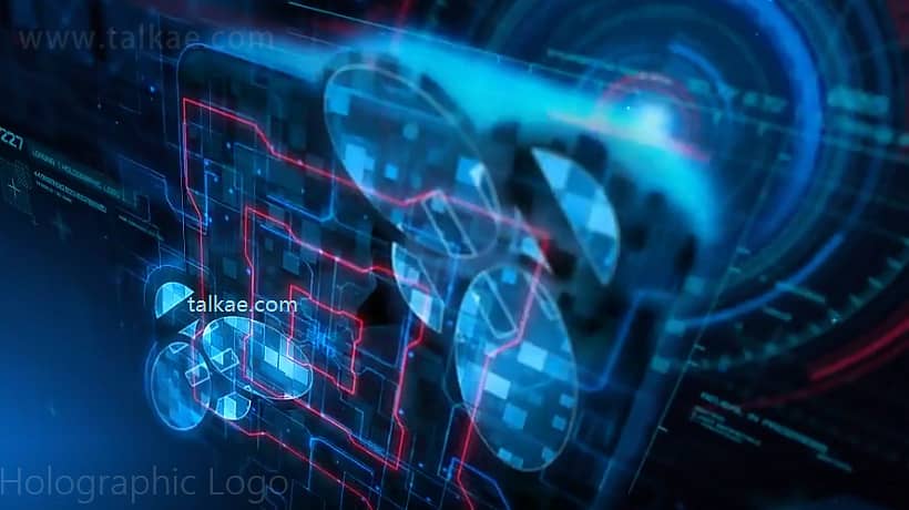 AE模板-Holographic Logo 数字科技感全息HUD界面LOGO标志展示片头