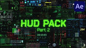 AE模板-HUD Pack 2 54种HUD未来科技感元素UI动画