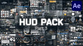 AE模板-HUD Pack 3 18组HUD未来科技感元素UI动画
