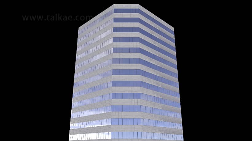 高楼倒塌破碎特效场景素材仰视02