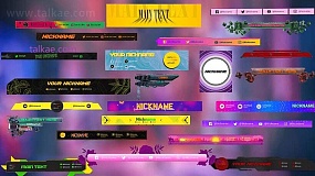 AE/PR模板-Streamer Pack 100种科技感社交字幕条文字标题图形动画