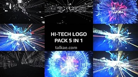 AE模板-Hi Tech Logo Pack 高科技HUD能量爆炸Logo演绎包