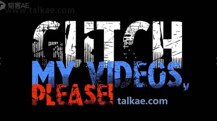 AE模板-Glitch My Videos 信号闪烁故障干扰标题转场动画