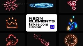 AE模板-Neon Vfx Elements 90组霓虹视觉特效元素