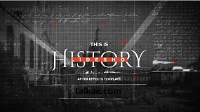 AE模板-History Slideshow 大气黑白历史时间轴图文展示