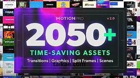 PR模板-Motion Pro 1350种社交媒体标题字幕图文排版设计图形元素背景特效