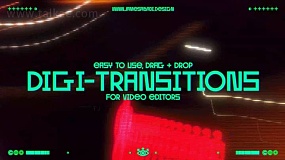 4K数字漏光胶片霓虹故障干扰转场过渡效果 James Abadi Design Digi-Transitions