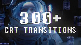 AE脚本-CRT Transitions 300种复古画面故障损坏干扰视频转场预设