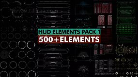 AE扩展-500个科技感HUD元素屏幕界面图形动画 HUD Elements Pack 1