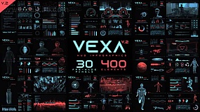 AE模板-Vexa HUD Infographics V2 高科技HUD动态图表科技图形元素包