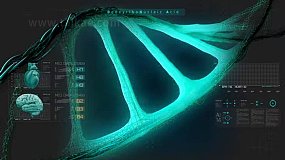 40组生物医疗DNA链动画 HUD Medical Interface DNA