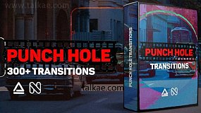 At025-300个复古胶片灼烧划痕污渍无缝转场预设 Punch Hole Transitions