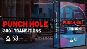 AT025-300个复古胶片灼烧划痕污渍无缝转场预设 Punch Hole Transitions